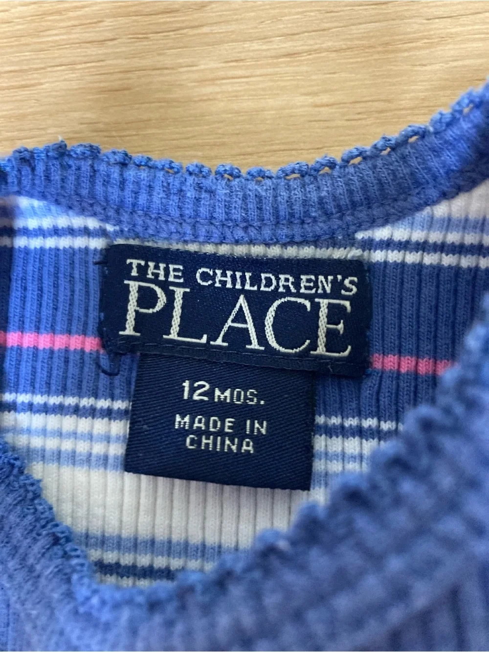 The Children's Place Blue, White & Pink Striped Short-Sleeve Ribbed Top